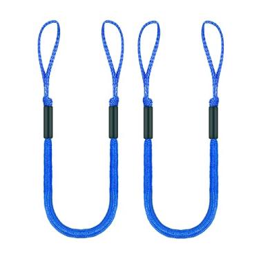 Imagem de Linhas de ancoragem elástica para barco com laço e flutuadores de espuma – Cordas elásticas de amarração de 1,2 m (estende até 1,5 m) para ancoragem temporária rápida para pontão, barco Jon e vasos