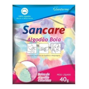 Imagem de Algodão Bolas Colorido Manicure, Beleza, Limpeza De Pele 40g - Sancare