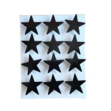 Imagem de Kit 12 Imãs De Geladeira E Decoração Magnético Estrela Preto