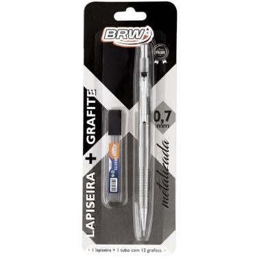 Imagem de Lapiseira 0.7mm Metalizada Prata  com Grafite - Brw