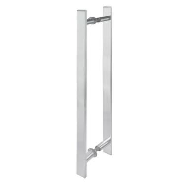 Imagem de Puxador Duplo Aluminio 60 Cm Porta Pivotante ou Madeira ou Vidro Chato