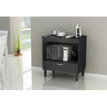 Imagem de Balcão Cooktop Florida 80cm Com 1 Porta Preto - Dacheri