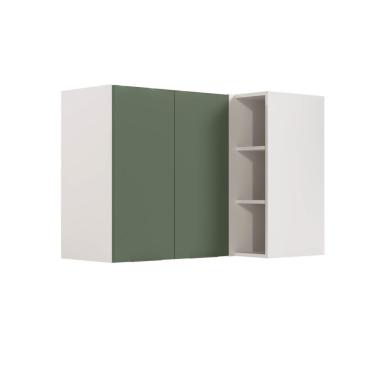 Imagem de Armário Aéreo De Canto Reto Ipanema Cabecasa Madeiramadeira Verde Folha/branco
