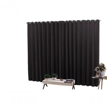 Imagem de Cortina 6,00x2,60 Sala Quarto Cozinha Voil Forro Blackout Cor: Preto