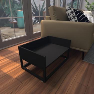 Imagem de Cama Cachorro Caes Pequenos Casa Pet Caminha Casinha Mdf Preto Preta