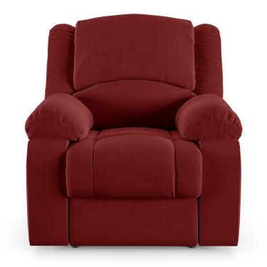 Imagem de Poltrona Do Papai Reclinável Sala De Cinema Barcelona Elétrica Massagem Usb Veludo Vermelho