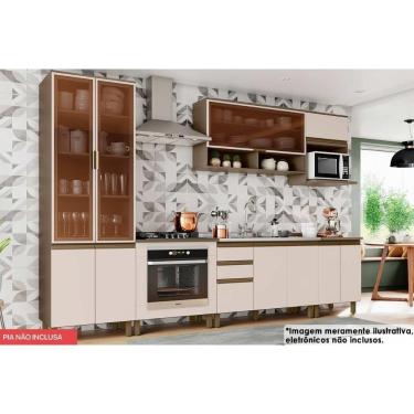 Imagem de Kit Cozinha Modulada 9 Peças Connect 33 Aéreos + 3 Balcões + 1 Paneleiro+ 2 Complementos C6p18 Duna Cristal2 Aéreos + 1 Balcão + 1 Complemento