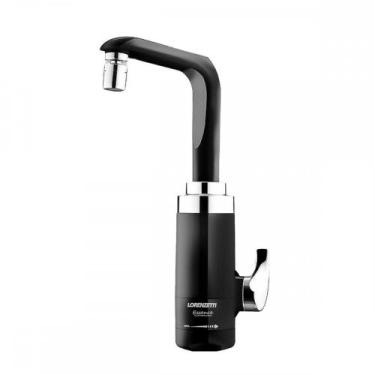 Imagem de Torneira Eletrica Lorenzetti Essence Parede 220V 5500W Preta/Cromada, 