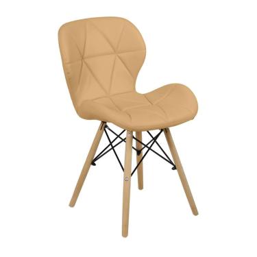 Imagem de Cadeira Charles Eames Eiffel Slim Wood Estofada - Nude Escuro