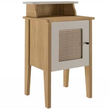 Imagem de Mesa De Apoio Artely Charlotte Com 1 Porta Carvalho Com Off White