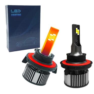 Imagem de CZJCGD Lâmpadas Automotivas H13/9008, Farol Alto, Baixo E Seta Para De Neblina, 500% Ultrabrilhantes 6500K Branco Frio, Tamanho 1:1, Plug-And-Play, Substituição Halógena, À Prova D'Água Ip68, Pacote