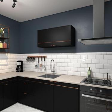 Imagem de Aéreo Suspenso Para Cozinha, Lavanderia Ou Banheiro Preto - E-Led Bras