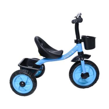 Imagem de Bicicleta Triciclo Infantil Azul Com 2 Cestinha Buzina Pedal Zippy Toy