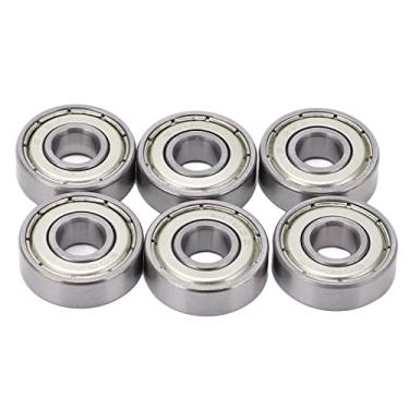 Imagem de Rolos de patins rolos 8pcs de alta velocidade lisos rolamentos de aço carbono de baixo fricção para rodas de scooter de skate