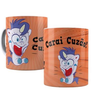 Imagem de Caneca Porcelana - Unicornio Engraçado Carai Cuz.ão