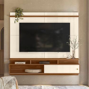 Imagem de Painel para Tv 70 Polegadas Suspenso Morretes Off White / Amendoa