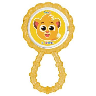 Imagem de Chocalho Mordedor Para Bebê Macio Flexível Amarelo Bolofofos BabyGo