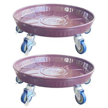Imagem de Caddies para plantas com rodas 40,6 cm Claret Metal Heavy Duty 2 peças – Caddies de plantador com rodas redondo vaso de flores mover planta suporte para carrinho de plantas, rodízios de carrinho de plantas