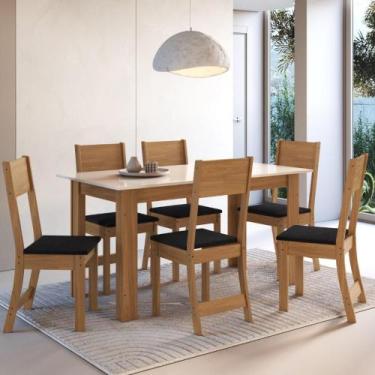 Imagem de Conjunto Sala de Jantar Fidelitá Veneza Com 6 Cadeiras Freijó/Off-Whit