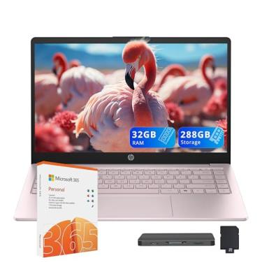 Imagem de HP Laptop Stream HD de 14 polegadas, processador Intel N150, 32 GB de RAM, armazenamento de 288 GB (128 GB UFS + conjunto de estação de ancoragem SSD de 160 GB), gráficos Intel UHD, webcam HD, WiFi