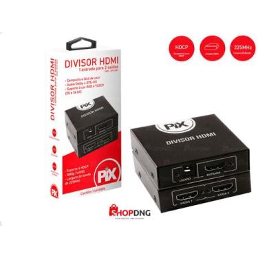 Imagem de Divisor de Vídeo HDMI Com 1 Entrada e 2 Saídas Para TV 3D Uso Domestic