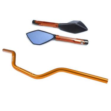 Imagem de Kit Guidão Esportivo Retrovisor Stark Race Cbx250 Cb250f Twister Cb300
