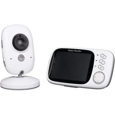 Imagem de Babá Eletrônica com Câmera, Áudio Bidirecional, Visão Noturna, Sensor de Temperatura e Monitor LCD