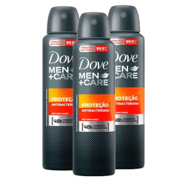 Imagem de Kit 3 Desodorante Dove Men + Care Antibac Aerosol Antitranspirante 48h com 150ml