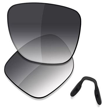 Imagem de SAUCER Lentes de reposição premium e protetores de nariz para óculos de sol Oakley Crossrange XL OO9360 High Defense - Cinza Gradiente Tint