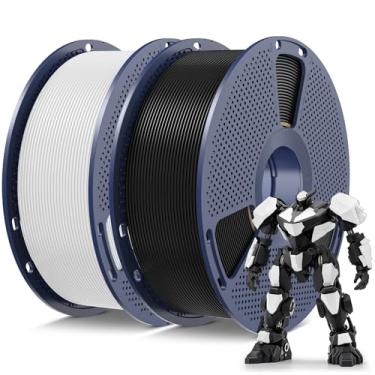 Imagem de SUNLU Filamento PLA 1,75 mm, filamento de impressora 3D PLA premium, alta precisão e livre de emaranhados, pacote com 2 (2 kg no total, 1 kg / carretel). (preto + branco)