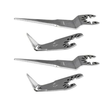 Imagem de (4 pacotes) Lâminas de faca fria para cortador de vedação de janela, em forma de L e lâminas retas curvas de 90 mm (3,54") compatíveis com multiferramentas oscilantes Dewalt, Milwaukee, Makita