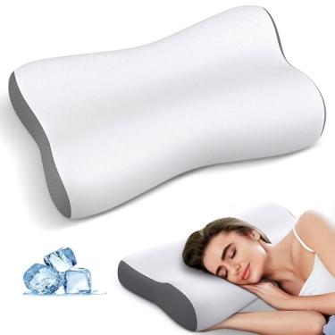 Imagem de Travesseiro cervical de pescoço para alívio da dor, travesseiros de espuma viscoelástica de contorno para dormir, travesseiro ergonômico, travesseiro ortopédico refrescante, suporte de pescoço para
