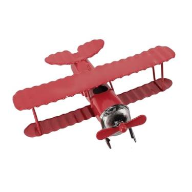 Imagem de Zhjvihx Decoração de Avião de Arte de Ferro, Estrutura de Ornamento de Avião de Uso Versátil Design Simulado para Decoração de Sala de Carro (Vermelho)