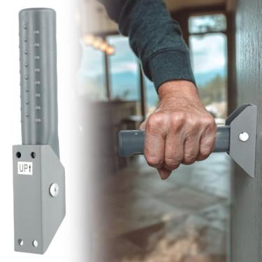 Imagem de SavvyBloom Barras de apoio dobráveis para escadas de porta para idosos, maçanetas de porta de garagem, assistência de escada para idosos, portas dobráveis barra de apoio que não está no caminho