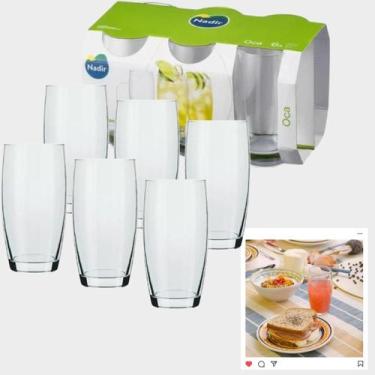 Imagem de Jogo de copos em vidro nadir oca 400ml 6un r7629