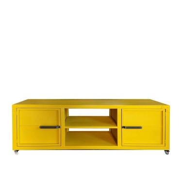 Imagem de Rack para Tv Queens Estilo Industrial Em Ferro Amarelo 180cm