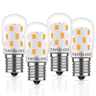Imagem de TAIYALOO Lâmpada LED E17 regulável para micro-ondas 40W substituição incandescente para sobre-fogão, geladeira, exaustor, 120V 3W 380LM, branco quente 3000K, base intermediária E17, pacote com 4