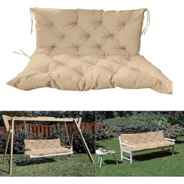 Imagem de Almofada De Banco Almofada De Encosto Almofada De Móveis De Jardim Almofada De Assento De Cadeira De Balanço Almofada Grossa De 2 A 3 Lugares 100 Cm, Beige, 120x50x50cm/47.24 * 19.69 * 19.69in