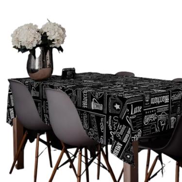 Imagem de Toalha de Mesa de Plástico Térmico Para 4 6 8 e 10 cadeiras(EXPRESSO PRETO,MESA DE 4 CADEIRAS)