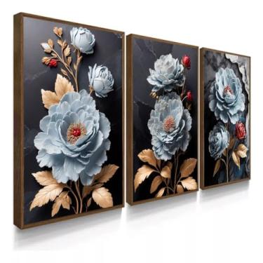Imagem de Kit de Quadros Decorativos para Sala e Quarto - Quadros/Posters Decoração de Ambientes - Conjunto Luxuoso 3 Peças(09,60x40)