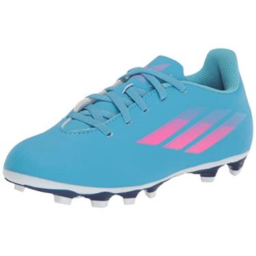 Imagem de adidas Tênis de futebol unissex infantil X Speedflow.4 flexível, Sky Rush/Team Shock Rosa/Índigo Legacy, 12.5 Little Kid