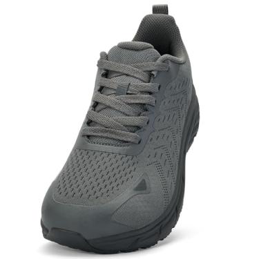 Imagem de Sapatos masculinos com bico largo – Sapatos de caminhada de largura larga, confortáveis, atléticos, tênis de corrida, treino, academia, para inchaço, joanete, fascite plantar, pés, sola de borracha