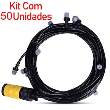 Imagem de Mangueira climatizadora Sistema Irrigacao Kit 50  Jardim Grama 10 M
