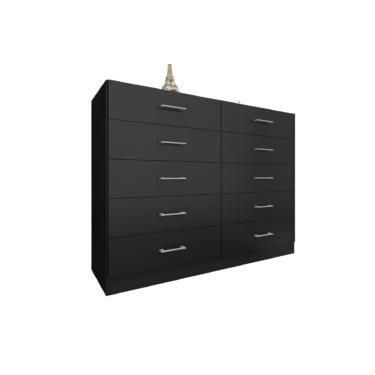 Imagem de Cômoda para quarto 10 gavetas caribe  fellicci, PRETO