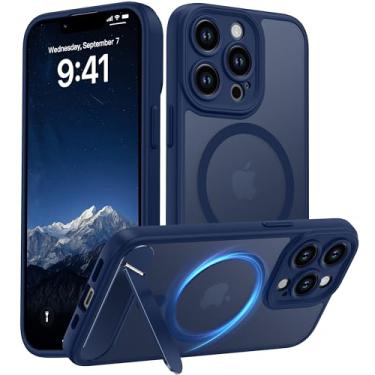 Imagem de AMILIFECASES Capa magnética compatível com iPhone 13 Pro, [suporte invisível embutido] [compatível com MagSafe] Capa de celular fosca translúcida para iPhone 13 Pro de 6,1 polegadas, azul claro