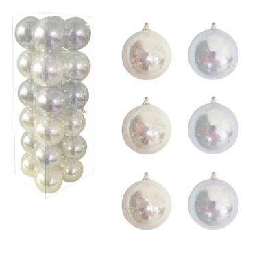 Imagem de ZHANYIGY 24 peças de enfeites de bolas de Natal – Bola de Natal inquebrável para decoração de árvore de Natal pendurada, decorações de festa de casamento bola roxa colorida com glitter 6 cm x 24