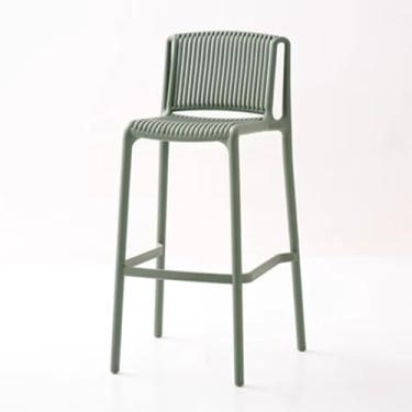 Imagem de ZLZYPLE Banqueta de bar colorida simples, cadeira de altura de ilha pode ser empilhada, banqueta de bar de material PP, bancos de bar com altura de balcão, cadeira de balcão, conjunto de 2, 75 cm, A