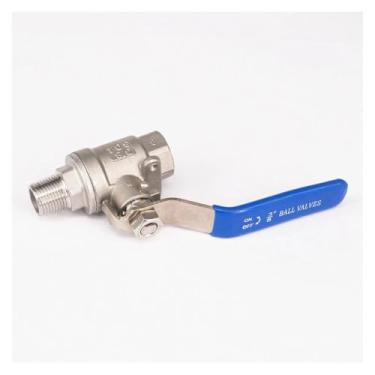 Imagem de WWECCQIJ Válvula de esfera de aço inoxidável 3/20.3 cm BSPT fêmea para macho 304 aço inoxidável 2 peças tipo válvula de esfera porta completa vapor de água 2,5 Mpa