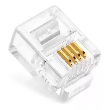 Imagem de Conector Rj11 Telefonia 6x4 6 Vias 4 Contatos-pacote 50 Pçs - BWB