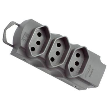 Imagem de Tomada em barra tripla 10/20a régua extensão 2p+t cinza - MECATOOL